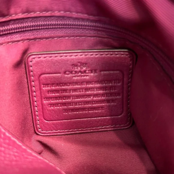 Coach Madison Pheobe Shoulder Bag in Pebbled Cranberry/Raspberry Leather - Picture 12 of 16